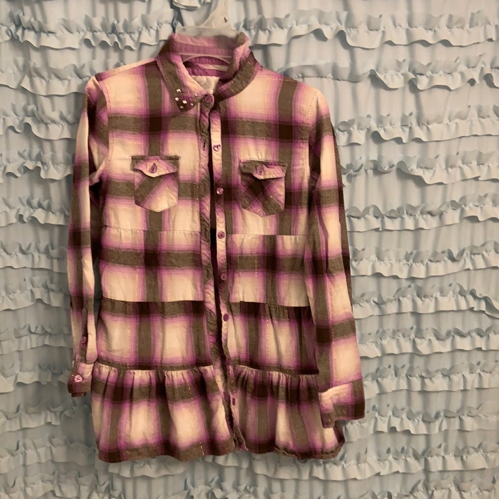 Girls Justice babydoll Flannel tunic. Size 12
